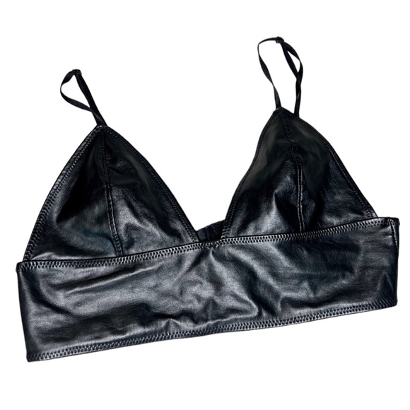 Tops - Faux Leather Bralette / Crop Top M